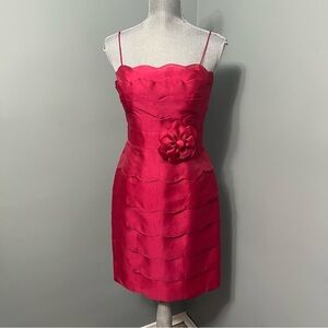 JS BOUTIQUE pink layered Cocktail Dress size 4 wedding guest Barbie prom